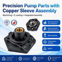 Pièces de pompe industrielle en aluminium moulé sous pression, usinées CNC avec précision en ADC12, assemblage de manchons en cuivre avec revêtement électrolytique pour la production en série