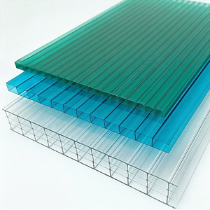 Plaques alvéolaires transparentes en <span class=keywords><strong>polycarbonate</strong></span> gaufré PC de 10 mm, 12 mm, 16 mm pour dômes, puits de lumière et serres - Product Image 5