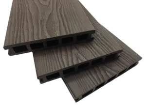 3D Embossed Hollow WPC Decking Outdoor Wood Plastic Composite Flooring