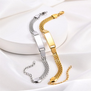 Wholesale Acceptable <b>Engraving</b> Neutral Stainless Steel Personalized Bent Bracelet Stainless Steel - Product Image 2
