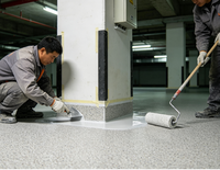 Système de revêtement décoratif pour sols en sable coloré à base d'époxy architectural, texture granit, finition antidérapante pour sols
