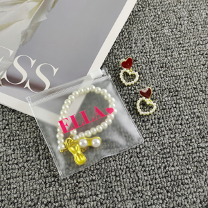 Sacs d'emballage pour bijoux en PVC transparent réutilisables avec fermeture éclair, personnalisables avec un logo - Product Image 4