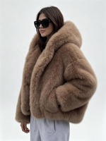 Manteau court à capuche en fausse fourrure de renard Zeyu pour femme, style décontracté et confortable, couleur camel, streetwear d'hiver, veste chaude, manteaux en fausse fourrure écologiques pour femme