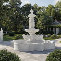 Fontaine d'eau en marbre de style européen TREVI, fabriquée à la main, pour la décoration de jardin extérieur