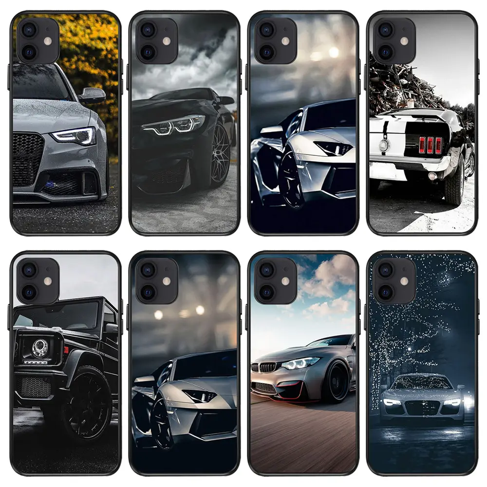 INS New Cool Sports Car Men's Off Road Phone Case for IPhone 14 Pro MAX 13 12 7 XS 11 XR X 14 Plus SE2 Black Silicone Soft Cover