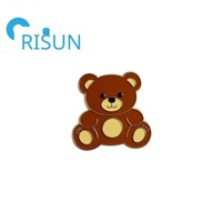 Broches et badges personnalisés en émail, motif ours en peluche mignon, en métal, pour souvenirs