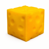 Jouet Squishy en forme de fromage certifié CPC, rembourré de farine, à rebond rapide, 7,5 cm, jouet anti-stress, jouet sensoriel, balle Squishy