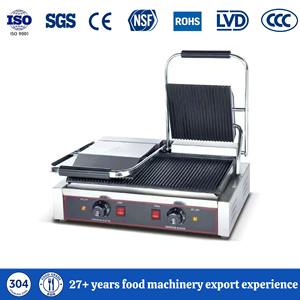 Plaque de cuisson électrique en acier inoxydable pour barbecue, machine à <span class=keywords><strong>panini</strong></span> au <span class=keywords><strong>gaz</strong></span>, presse à <span class=keywords><strong>panini</strong></span> électrique commerciale, plancha de cuisson - Product Image 1