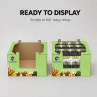Boîte d'emballage en carton ondulé écologique, imperméable et imprimée sur mesure pour légumes frais et maïs