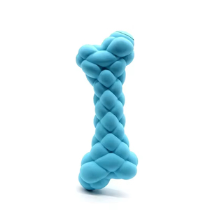 Jouet à mâcher indestructible pour chien en forme d'os plat, en caoutchouc à bulles, résistant aux morsures, interactif, pour le nettoyage des dents et le bricolage sonore - Product Image 2
