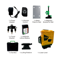 Faisceau laser vert de haute qualité en gros professionnel 4D 360 12 16 lignes niveau laser avec télécommande
