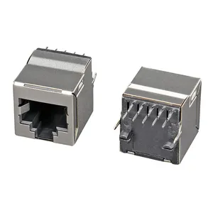 Conector modular rj45, conector de entrada superior rj45 pcb 10p10c com 10 pinos, conector fêmea