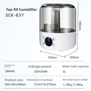 3L Large Capacity Ultrasonic Spray Desktop <b>Humidifier</b> with Timing Function Transparent Water for Household Use - Product Image 5