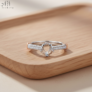 Anillo de Oro Blanco Sólido de 18K con Diseño Clásico Exclusivo, Anillo de Boda para Mujer con Diamantes Naturales Reales, Sin Piedra Principal - Product Image 6