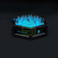 Nampan kaca Shot led akrilik bentuk segi enam