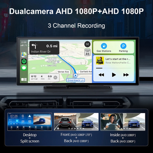 Monitor de pantalla táctil portátil para coche, sistema de navegador GPS <span class=keywords><strong>Android</strong></span> 14, inalámbrico, Apple Carplay, reproductor de DVD para coche <span class=keywords><strong>Android</strong></span> - Product Image 2