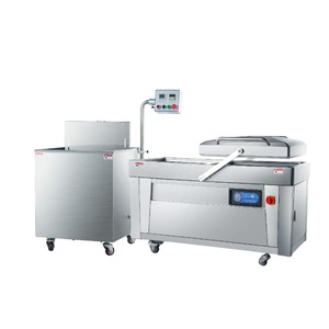 Machine de mise sous vide industrielle à double chambre pour aliments, poisson, sandwichs, avec tunnel de rétraction à eau chaude - Product Image 6