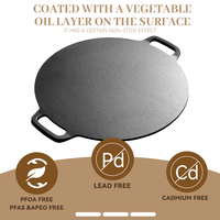 Plaque de cuisson ronde en fonte antiadhésive pour barbecue extérieur, style coréen, pour grillades et cuisson à plat
