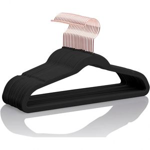 Perchas de terciopelo antideslizantes de una sola capa, resistentes, de hierro, que ahorran espacio, para abrigos y trajes, con barra para corbatas - Product Image 1
