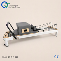 Tempat Tidur Latihan Inti Profesional Pilates Reformer dari Paduan Aluminium dengan Per untuk Studio Gym