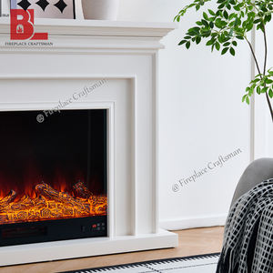 47 po blanc minimaliste moderne autoportant fausse cheminée Mantel Kits <span class=keywords><strong>feu</strong></span> électrique avec cheminée insérer et Surround - Product Image 5