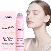 Vente en gros de rouleaux métalliques personnalisés pour crème contour des yeux, sérum à la niacinamide, à l'acide hyaluronique et à la vitamine E - Hydratant, anti-rides, anti-cernes