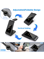 Chargeur sans fil 3 en 1 pour Samsung S24 S23 Ultra/S22/S21/Note 20/Z Flip 6/Z Fold 6 Station de charge rapide pour Galaxy Watch 7 Pro