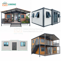 Maison conteneur préfabriquée extensible à double aile avec cuisine et salle de bain complètes pour complexe hôtelier, gîte, hôtel, villa