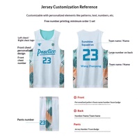 Seragam Basket Pria Desain Kustom, Bahan Bernapas, Cepat Kering, Bolak-Balik, untuk Pertandingan & Pakaian Kasual
