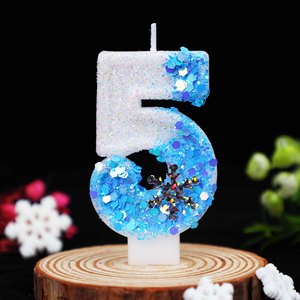 Hot Selling Glitter Snowflake Number Birthday <b>Candles</b> Cake Topper Christmas <b>Winter</b> Party Decoration - Product Image 4