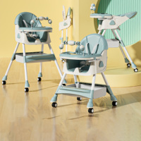 Chaise haute bébé multifonctionnelle 3-en-1 réglable Zongmao JY-CH09 avec roulettes, en PP léger (5,5 kg), design portable
