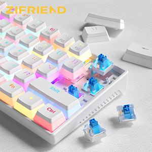 For New <b>USB</b> Mechanical Gaming <b>Keyboard</b> Wired 61% With 18 Style Colorful RGB Backlit Custom Swappable Keycaps KA616 <b>Keyboard</b> RGB - Product Image 4