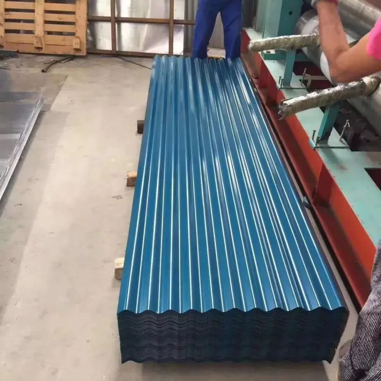 Cobertura de aço carbono PPGI Folhas corrugadas Cobertura de aço galvanizado pré-pintado