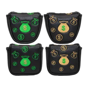 Snelle Levering Pu Lederen Vierkante Hamer Putter Cover Golf Headcovers Lederen Borduurwerk Golf Putter Headcover Custom