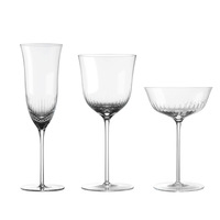 Gobelet en cristal soufflé à la main, spécial restaurant, coupe à glace, tulipe, verre à vin rouge côtelé, luxe léger, rétro
