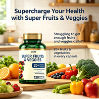 OEM Superfruits et légumes 20 Plus Fruits et légumes Formule antioxydante Superaliment 120 capsules végétariennes