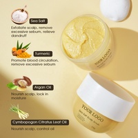 Marque privée Nettoyage des cheveux au gingembre Exfoliant Nourrissant Anti-pelliculaire Gommage du cuir chevelu au sel de mer