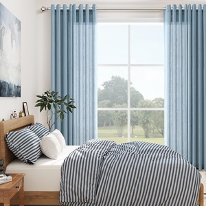 Rideaux filtrants légers et semi-transparents en mélange Boho élégant tissé uni rideaux de fenêtre avec œillets pour le salon - Product Image 2