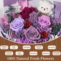 Ge conserveerde bloemenboeket berendesign cadeaudoos - Eeuwige echte rozen voor vrouwen Moederdag Valentijnsdag Verjaardag Jubileum