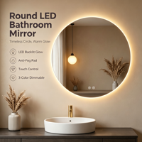 Meuble-lavabo pour salle de bain, miroir à LED avec interrupteur tactile, lavabo fin à poser sur comptoir pour hôtel, meuble-lavabo Jane
