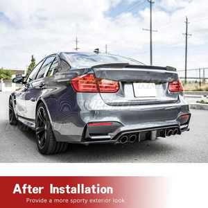 ลิ้นกันชนหลังรถยนต์พร้อมไฟ สำหรับ BMW F80 M3 F82 M4 ปี 2015-2020 สปอยเลอร์กันกระแทก คาร์บอนไฟเบอร์สไตล์ - Product Image 2