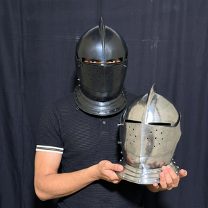 Casque d'armure de croisé médiéval portable, costume de cosplay de la Renaissance, casque de templier - Product Image 1