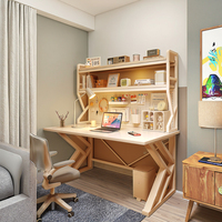 Bureau d'ordinateur de sports électroniques en bois massif MDF de style moderne avec étagère pour la maison chambre dortoir étudiants apprentissage et écriture