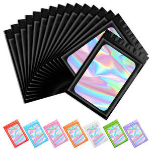 Customize Food Grade Flat Pouch Zipper <b>Lock</b> Plastic Mylar Packaging <b>Bag</b> Holographic Pouch 3.5g 7g 14g Smell Proof Packaging <b>Bag</b> - Product Image 4