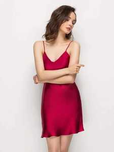 Vestido de seda de lujo 100%, ropa de dormir de seda pura, vestidos de seda para mujer - Product Image 2