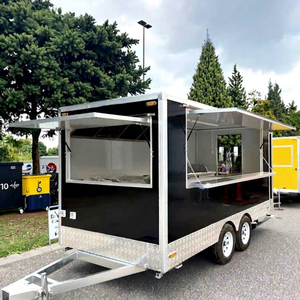 Nouvelle remorque alimentaire remorquable en acier inoxydable personnalisée pour hot-dogs, avec friteuse intégrée et suivi GPS, pour cuisine mobile - Product Image 1