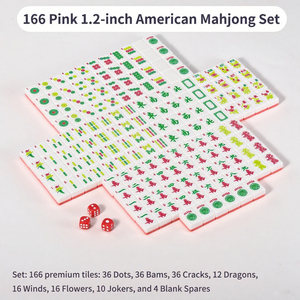 Wholesesle 166 Mahjong Set Gạch Tùy Chỉnh Hai Tone Hồng <span class=keywords><strong>Mini</strong></span> Mỹ Acrylic Mahjong Gạch Set Cho Sòng Bạc Cờ Bạc Trò Chơi - Product Image 3