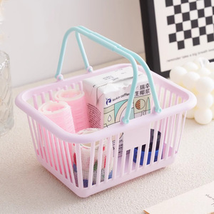 Cesta de Almacenamiento Mini con Diseño de Dibujos Animados, Cesta para Cosméticos de Escritorio, Caja de Almacenamiento de Papelería, Portalápices para Estudiantes, Cesta para Frutas con Diseño de Fresa - Product Image 2