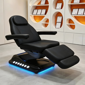 Fauteuil de beauté électrique inclinable noir, fauteuil de massage réglable, équipement de spa facial pour salon - Product Image 2
