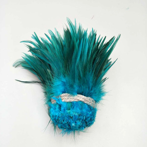 Plume de poulet à pointe rouge de 5-6 pouces, accessoires faits main DIY, décoration pour pince à cheveux, matériau pour bâton de chatouilleur, modèle HJM - Product Image 3